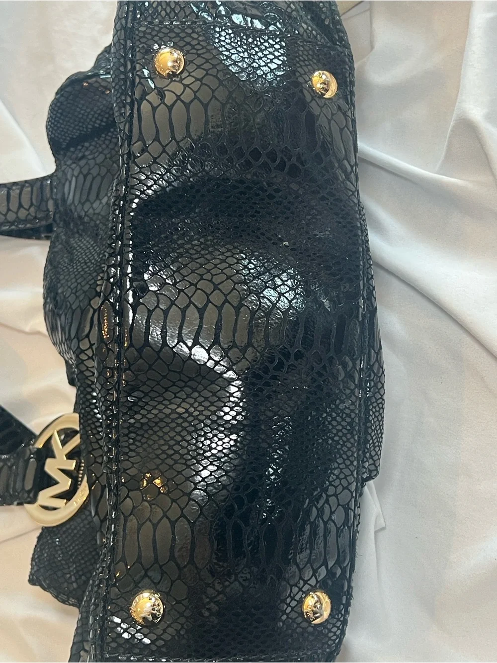 Michael Kors Black Snake Skin Tote